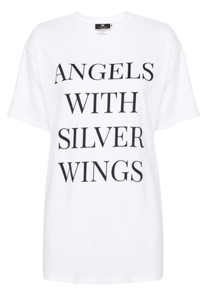 Elisabetta Franchi slogan-print cotton T-shirt - White