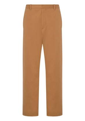 Moschino slogan-print cotton-blend trousers - Brown