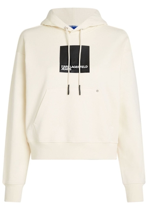 Karl Lagerfeld Jeans logo-print drawstring hoodie - Neutrals