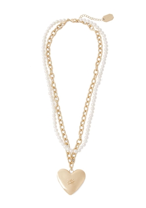 Karl Lagerfeld Autograph Heart pearl necklace - Gold