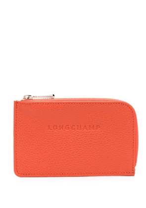 Longchamp Le Foulonné leather cardholder - Orange