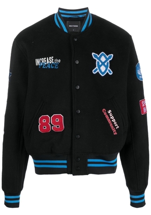 Daily Paper motif-embroidered varsity jacket - Black