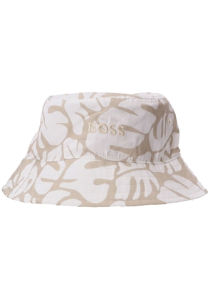 BOSS botanical-print bucket hat - 131 BEIGE/WHITE
