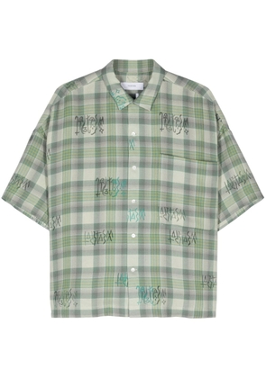 Facetasm transparent logo-detail tartan-check shirt - Green