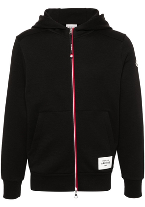 Moncler appliqué-logo zipped hoodie - Black