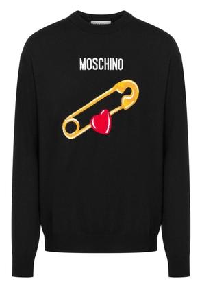 Moschino intarsia-knit virgin wool jumper - Black