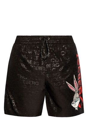 Iceberg x Looney Tunes logo-print swim shorts - Black