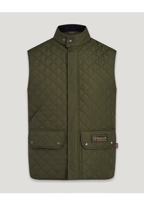 Belstaff Waistcoat Gilet Men's Quilted Recycled Nylon Faded Olive Size UK 38
