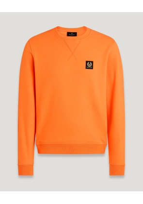 Belstaff Sweatshirt Men's Cotton Fleece Signal Orange Size S