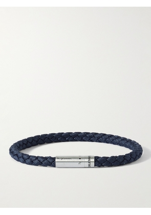 Le Gramme - Orlebar Brown 7g Woven Cord and Sterling Silver Bracelet - Men - Blue - 18