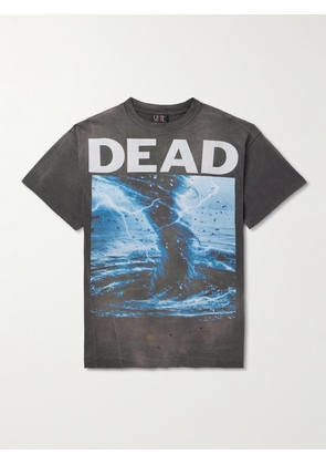 SAINT Mxxxxxx - Dead Heathen Printed Distressed Cotton-Jersey T-Shirt - Men - Gray - S