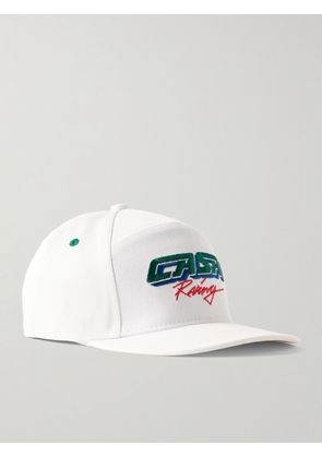 Casablanca - Casa Racing Logo-Embroidered Cotton-Twill Baseball Cap - Men - White