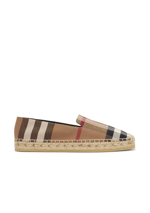 Burberry Alport Espadrille Sandals in Birch Brown Check - Brown. Size 38.5 (also in ).
