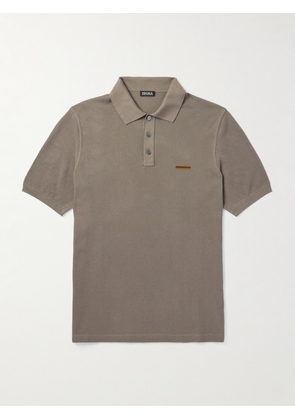 Zegna - Slim-Fit Cotton-Piqué Polo Shirt - Men - Brown - IT 46