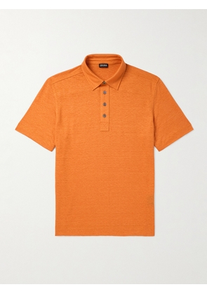 Zegna - Slim-Fit Linen Polo Shirt - Men - Orange - IT 48