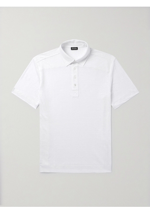 Zegna - Slim-Fit Linen Polo Shirt - Men - White - IT 48