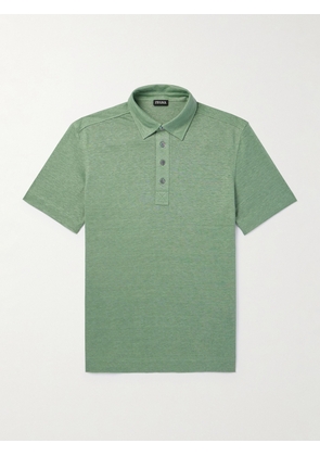 Zegna - Slim-Fit Linen Polo Shirt - Men - Green - IT 48