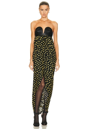 ALAÏA Bustier Dress in Nuit & Jaune - Black. Size 36 (also in ).