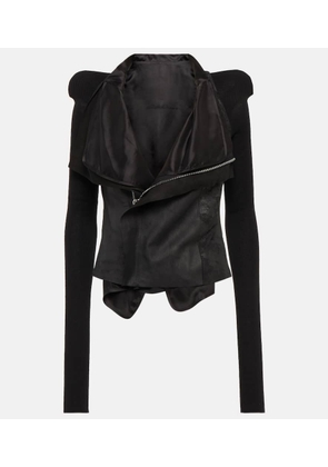 Rick Owens Wool and leather biker jacket