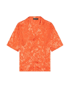SIEDRES Resort Collar Jacquard Shirt in Orange - Orange. Size XL/1X (also in M).