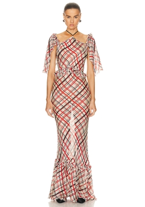 BODE Maestro Plaid Landis Dress in Multi - Red. Size 2 (also in ).