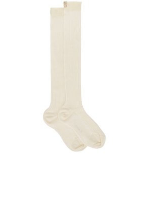 Comme Si The Knee High Sock in Cream - Cream. Size 36/37 (also in 38/39, 40/41).