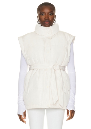 THE UPSIDE Chalet Oslo Puffer Gilet Vest in Powder - Ivory. Size S (also in XS).