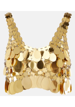 Rabanne Golden Sparkle Assembly sequined crop top