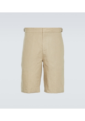 Loro Piana Majuro linen canvas Bermuda shorts
