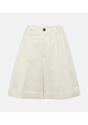 Etro Pleated cotton-blend gabardine shorts