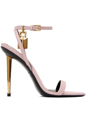 TOM FORD Pink Printed Lizard Pointy Naked Sandals