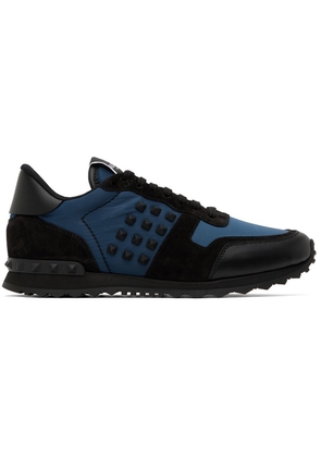 Valentino Garavani Blue & Black Rockstud Sneakers