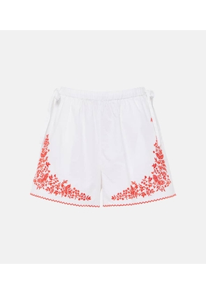 Alémais Hearts embroidered cotton shorts