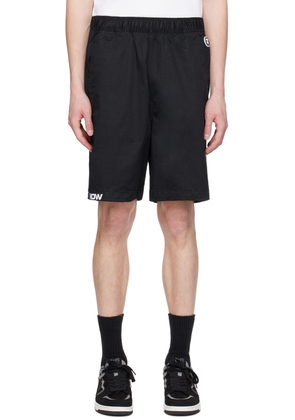 AAPE by A Bathing Ape Black Embroidered Shorts