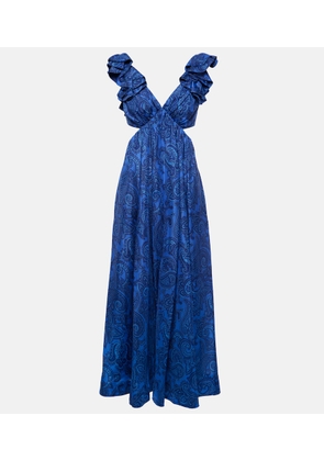 Zimmermann Ruffled paisley silk midi dress