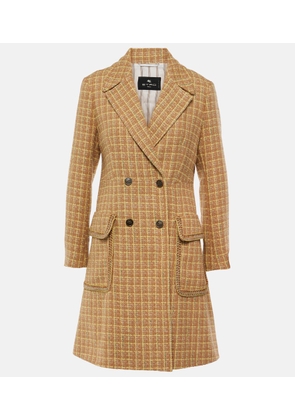 Etro Prince of Wales wool-blend coat