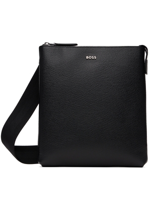BOSS Black Structured Leather Pouch