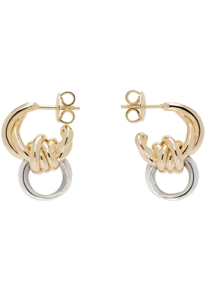 Bottega Veneta Silver & Gold Knot Earrings