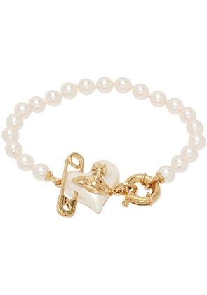 Vivienne Westwood Pink & Gold Orietta Pearl Bracelet