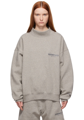 Fear of God ESSENTIALS Grey Pullover Mockneck Sweatshirt