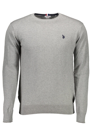 U.s. Polo Assn. Elegant Gray Cotton-Cashmere Sweater for Men - XXL