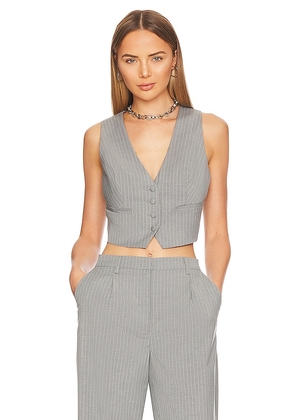 Bardot Callista Pin Stripe Vest in Grey. Size 12.