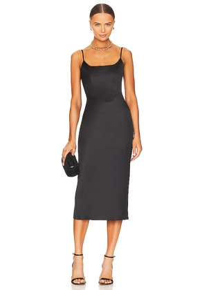 Bardot Marlo Midi Dress in Black. Size 8.