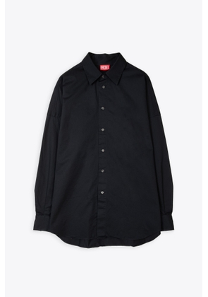 Diesel S-Limo-Logo Camicia Black Cotton Oversized Shirt With Oval-D Logo - S Limo Logo