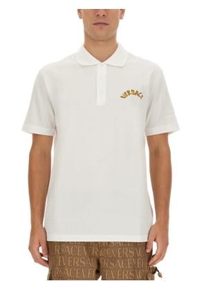 Versace Polo With Logo Embroidery