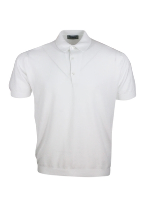 John Smedley Short-Sleeved Polo Shirt In Extrafine Piqué Cotton Thread With Three Buttons