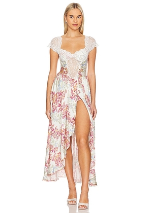 Free People x Intimately FP Bad For You Maxi Dress In Opal Combo in Ivory. Size XS.