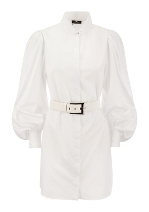 Elisabetta Franchi Cotton Poplin Shirt Minidress
