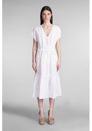 120% Lino Dress In White Linen