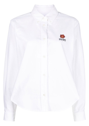 Kenzo logo-print button-down cotton shirt - White